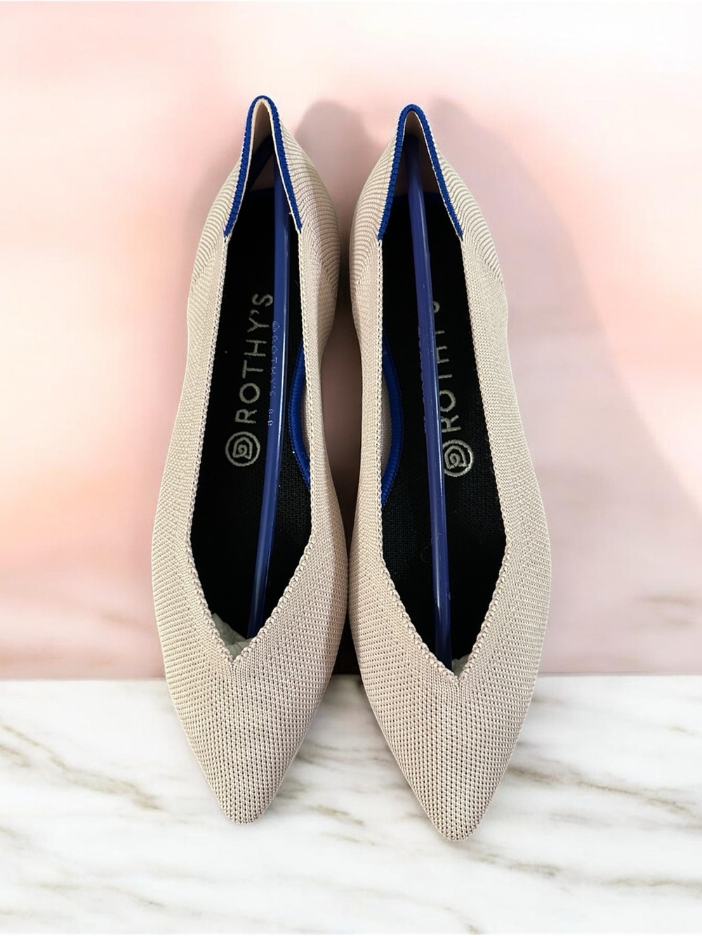 Rothy's Petal Pink Solid Pointed Knit Flats size 9. New without box